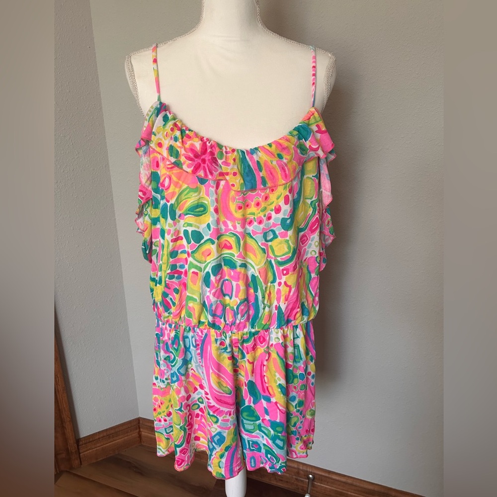 Lilly Pulitzer Fenella Ruffle Romper Size XL RN 88189